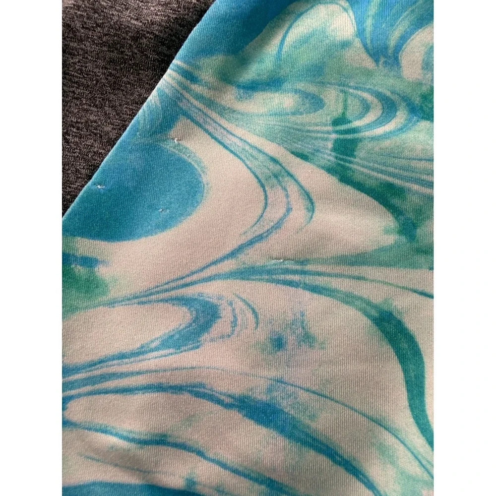 Justice‎ Leggings Girls Blue Green Marble Gray Colorblock Athletic Activewear